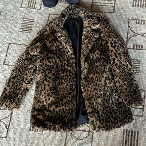 Faux fur leopard print jacket. Costume quality